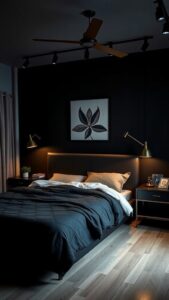 Black bedframe bedroom ideas