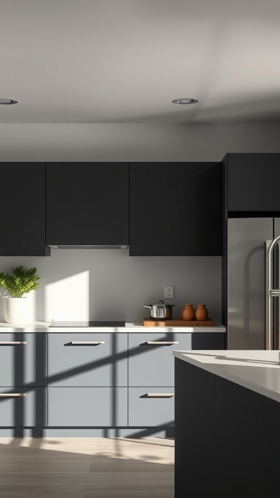 dark gray kitchen cabinets