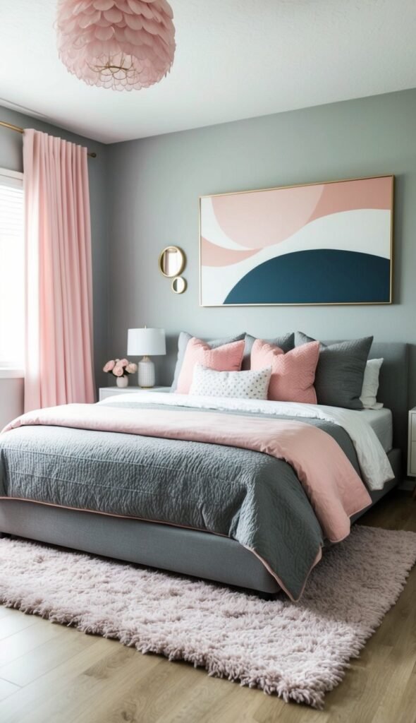 Every Style Shines with 23 Stunning Grey and Pink Bedroom Ideas