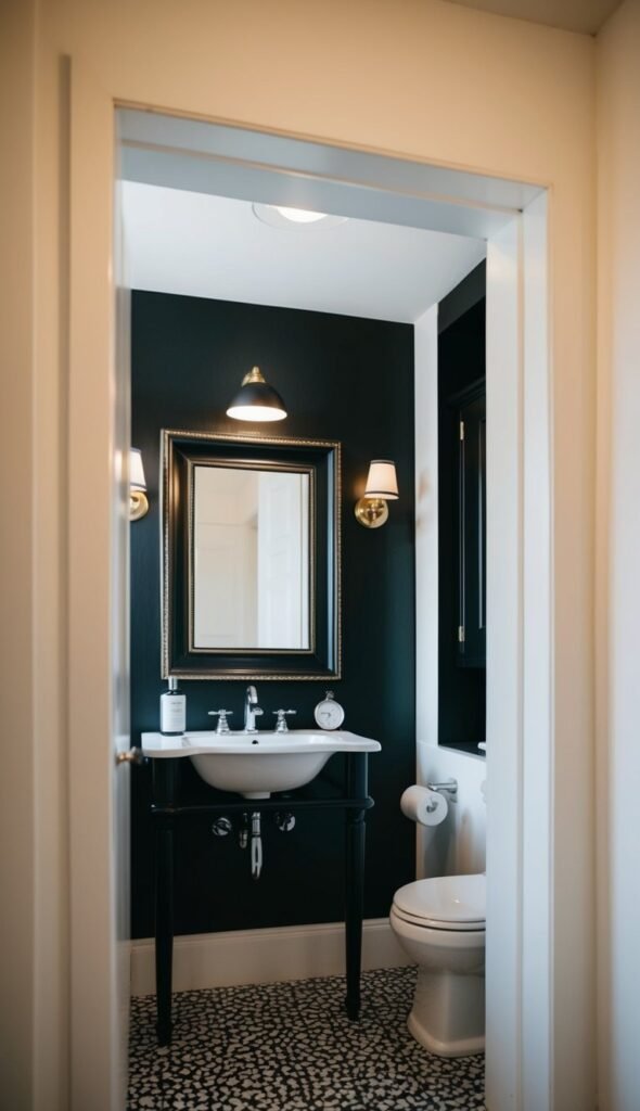 Chic Spaces Await in 23 Inspiring Small Black Bathroom Ideas