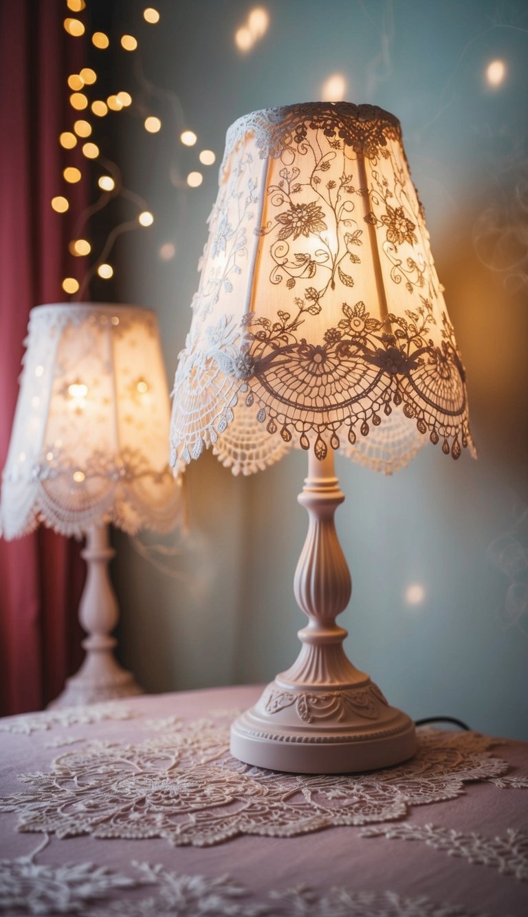 Delicate lace lampshades illuminate a whimsical fairy bedroom with 26 enchanting ideas