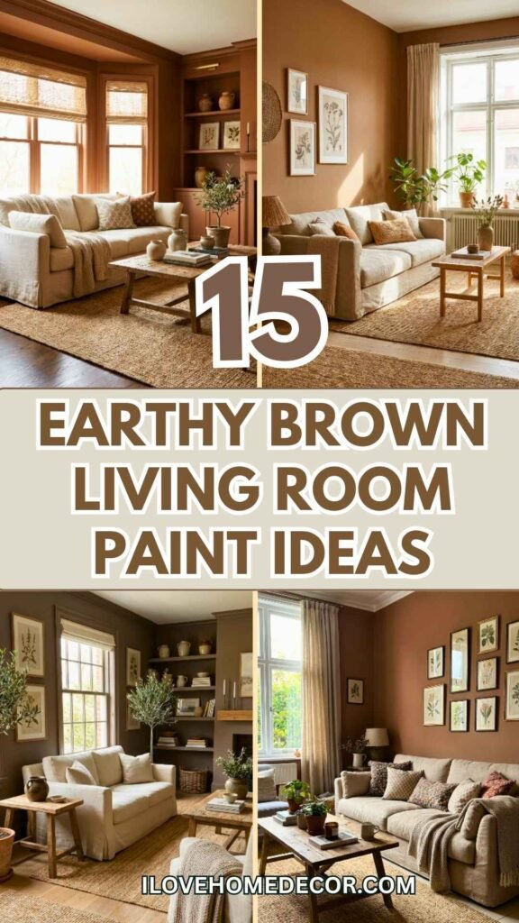 Earthy Brown Living Room Paint Ideas